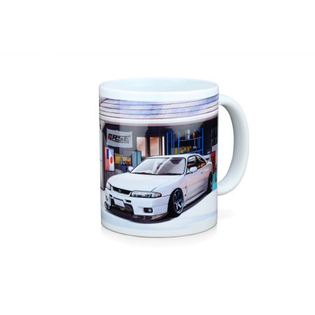 MUG WHITE R33 CAR LIFE GARAGE