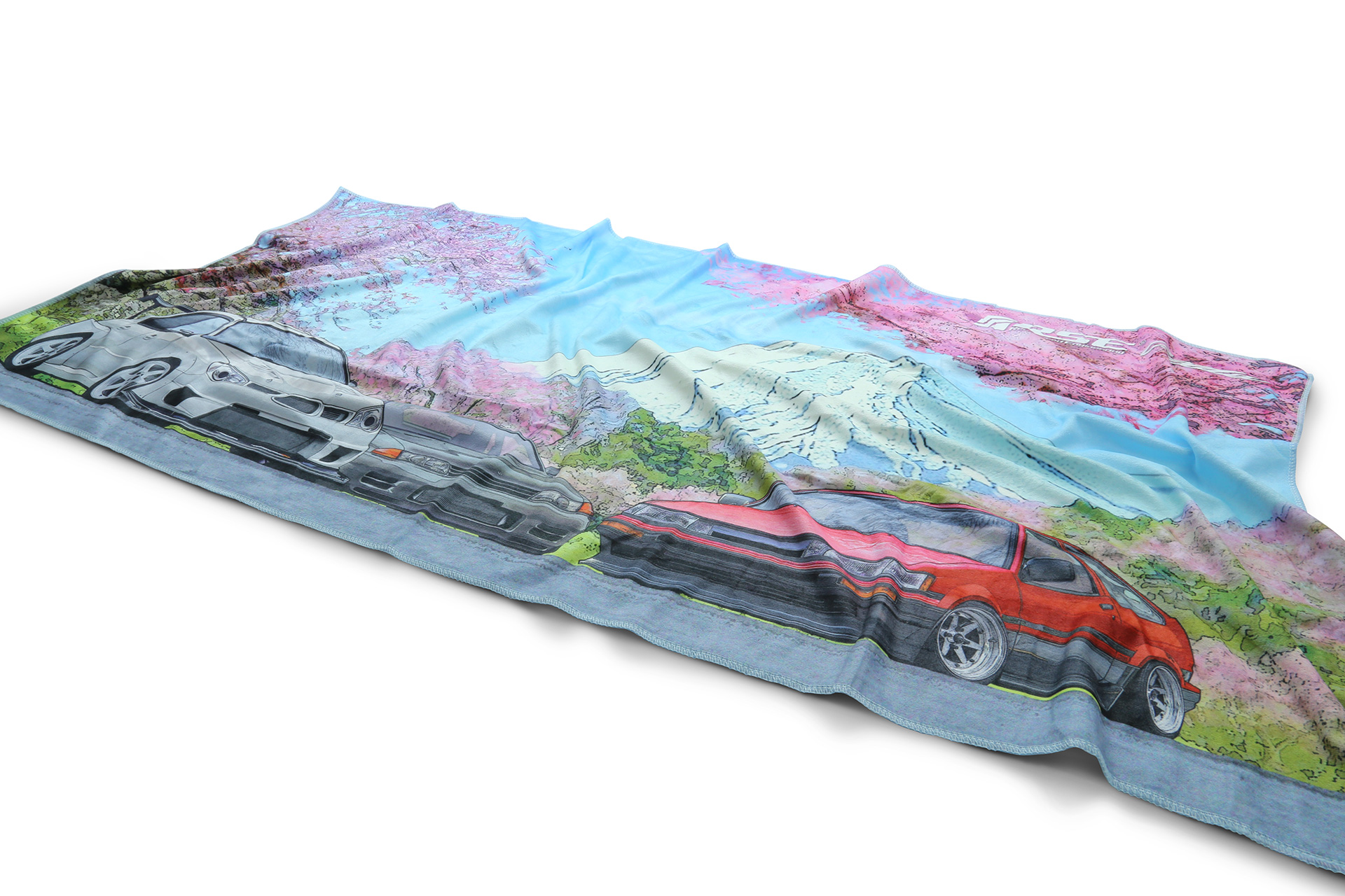 BATH TOWEL GDB/BNR32/AE86 CHERRY BLOSSOM MT.FUJI